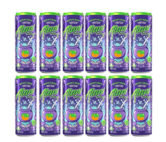 Alani Witchs Brew Energy Drink, Sugar Free, Low Calorie Energy Drinks, 12 Fl Oz Cans, 12 Pack