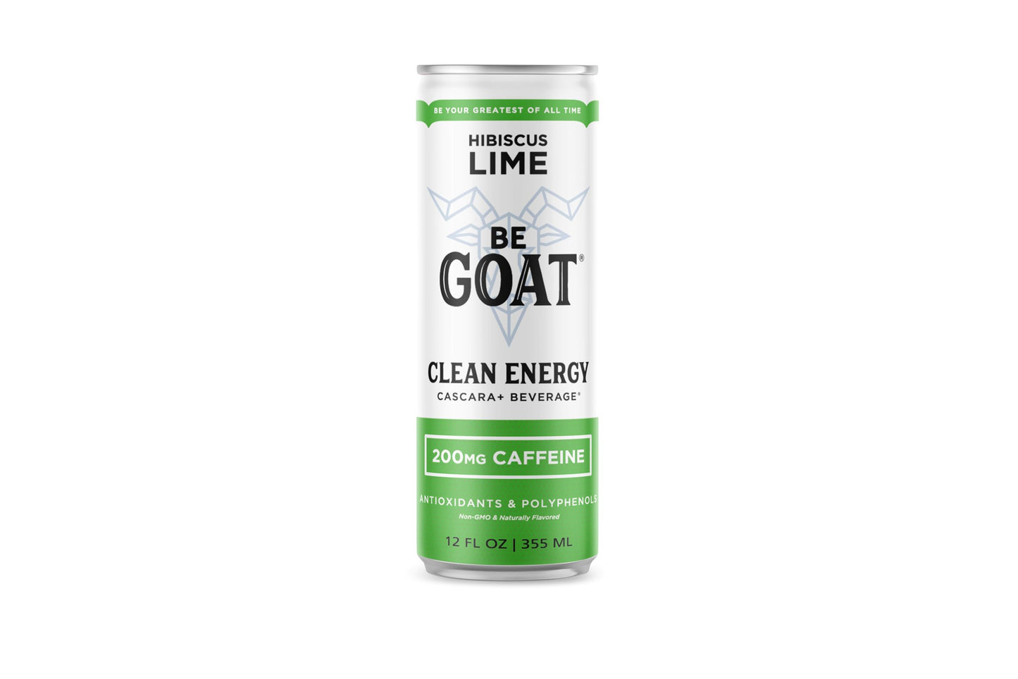 BeGOAT Hibiscus Lime Energy Drink, 200 Mg Caffeine, Vegan, Gluten-Free, 12 Fl OZ, Pack of 12, Non-GMO, 35 Calories