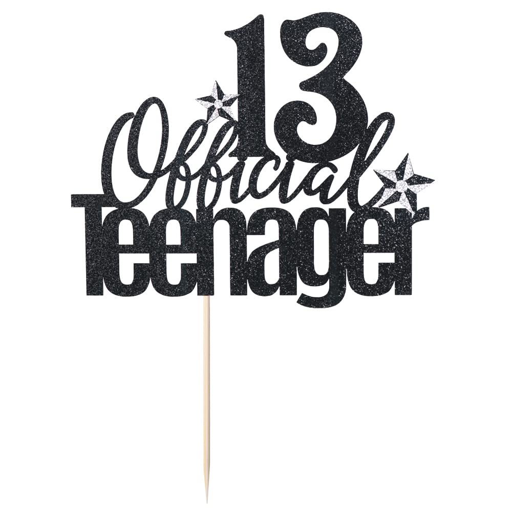 Qertesl 13 Official Teenager Cake Topper, 13Th Birthday Cake Topper, Hello 13 Cake Topper, Cheers To 13 Years, Boy Girl 13Th Bir