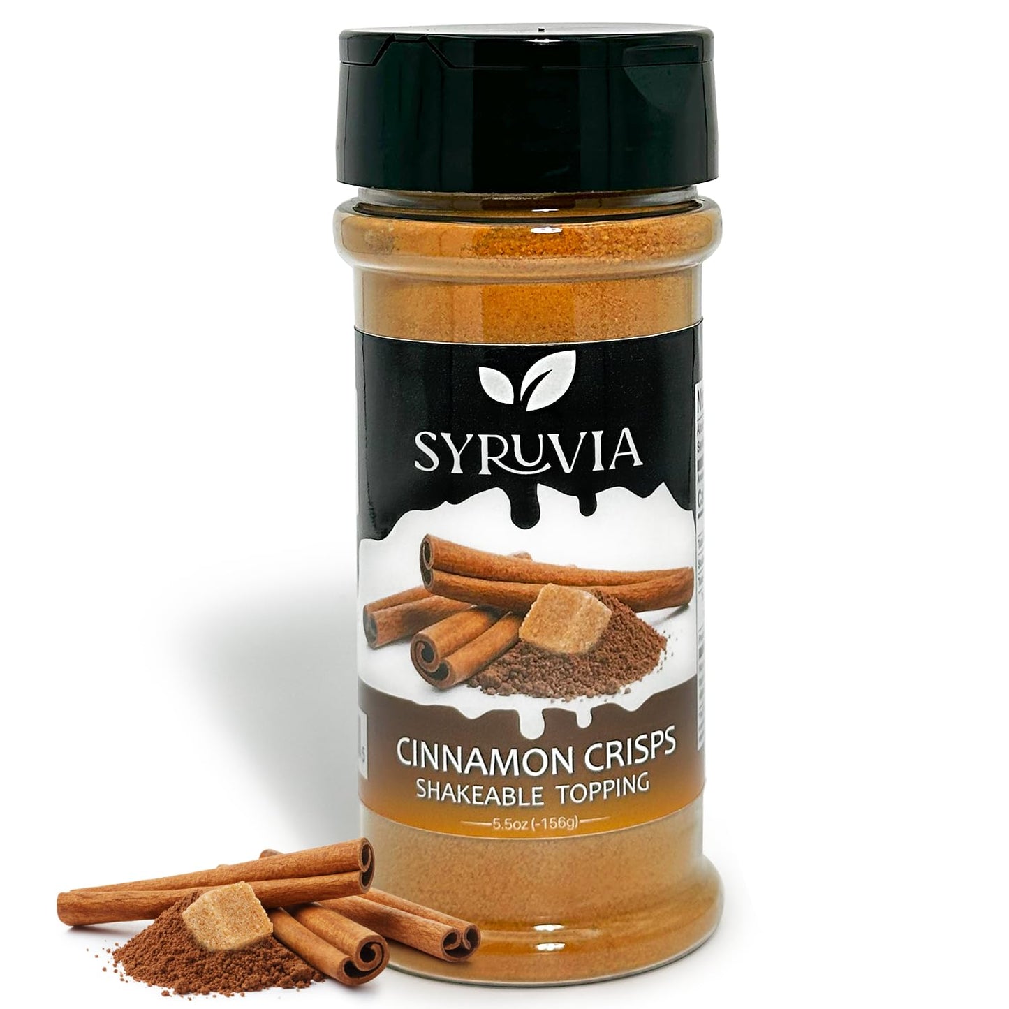Syruvia Cinnamon Crisp Shakable Coffee Topping - 5.5 oz Coffee Sprinkles. Great for Oatmeal, Milkshakes, Smoothies, Ice Cream, D