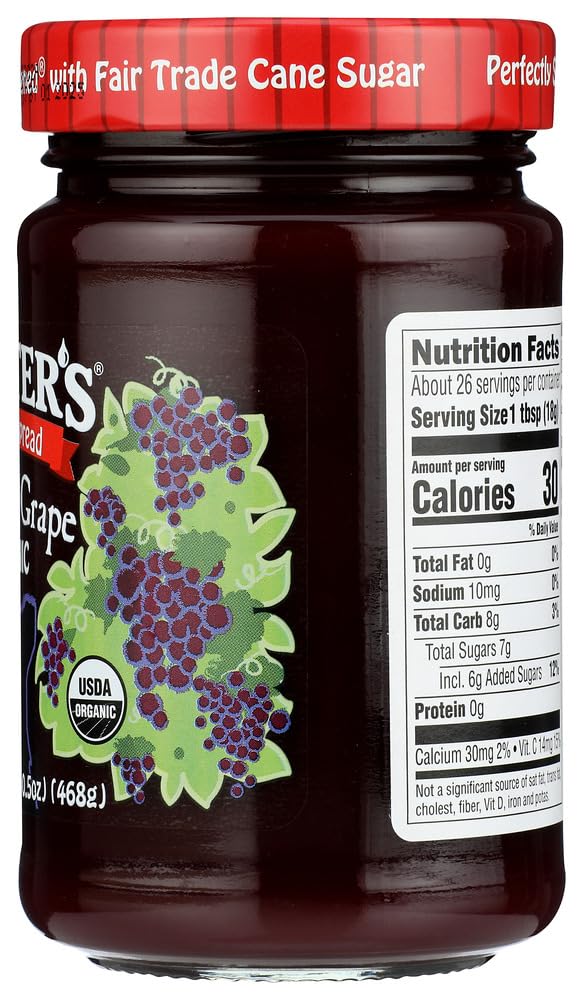 Crofters Organic Premium Concord Grape Spread, 16.5 Ounce -- Pack Of 6