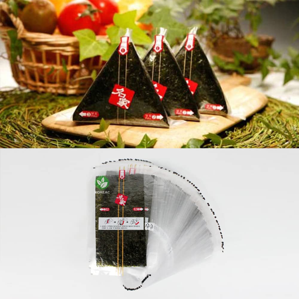 Koreac_ Myungga [50 Sheets] Seaweed Wrappers For Triangular Onigiri Rice Ball (50Sheets)