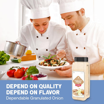 Dependable Foods Granulated Onion Powder - 16 Oz Big Jug - Kosher, Natural, Dried Onion Granules - Flavorful Dehydrated Onion Se
