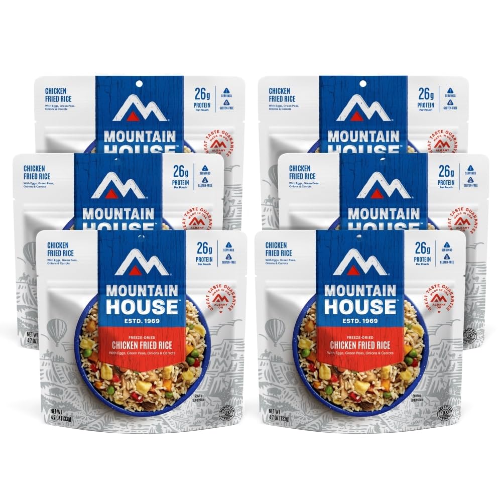 Mountain House Chicken Fried Rice Freeze Dried Backpacking & Camping Food 6-Pack Gluten-Free