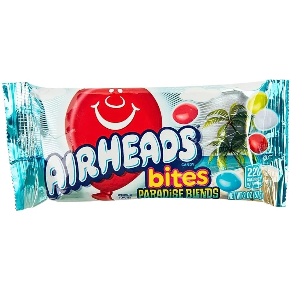 Airheads Candy Bites, Paradise Blends Flavor, Non Melting, Party, Concessions, Office, 2 Ounce (Pack of 18)