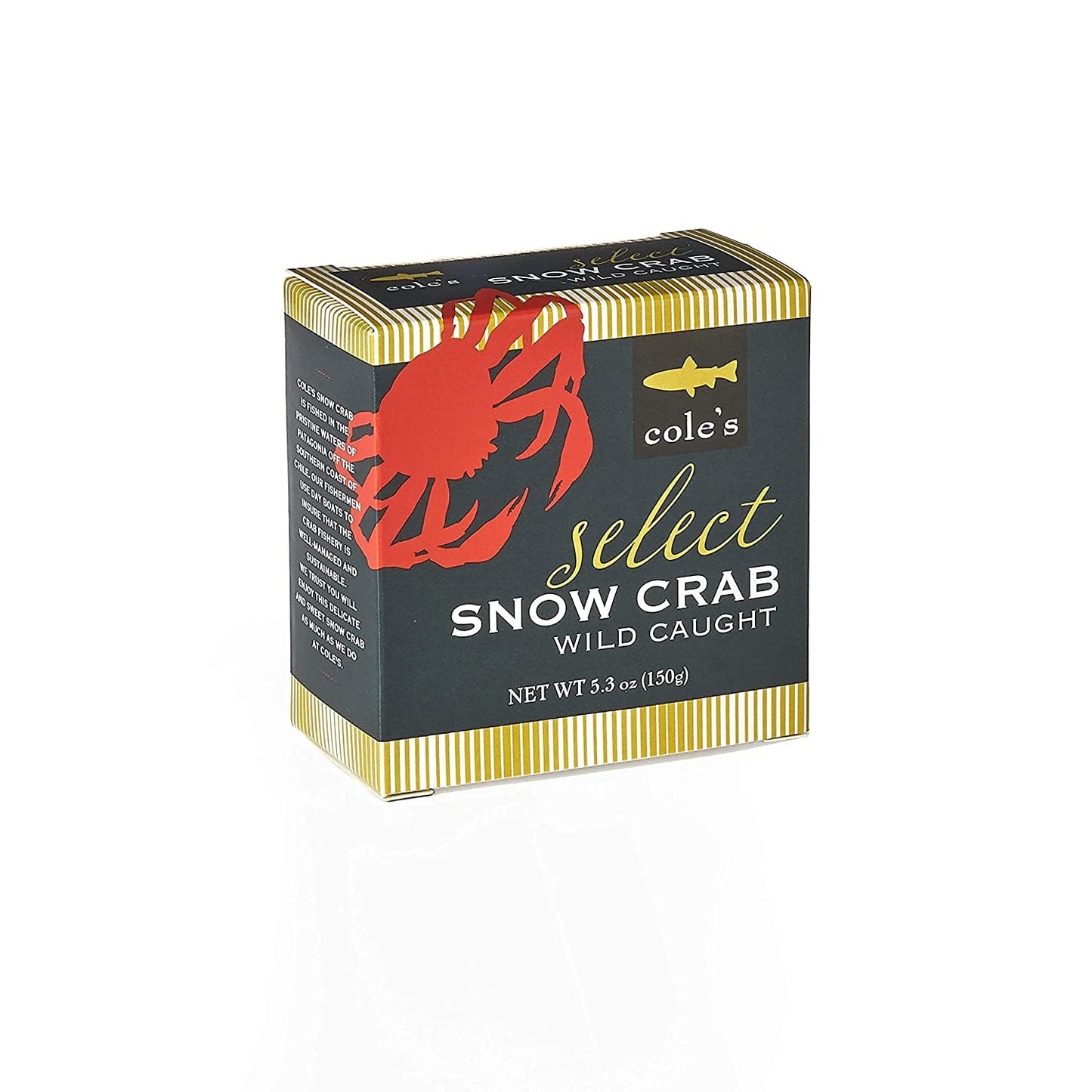 Coles Snow Crab Meat - Wild Caught, High in Protein & Omega 3 - 5.3 oz Can