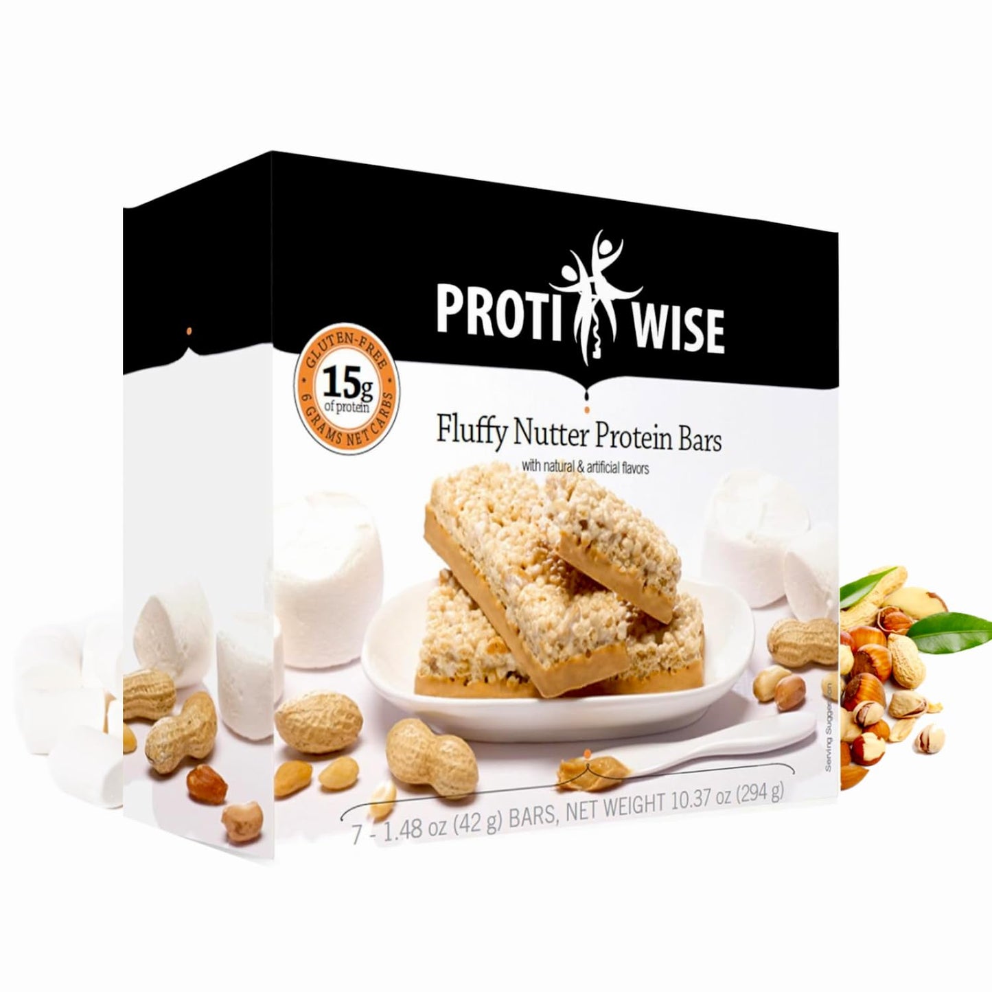 ProtiWise - High Protein 15g Bar | 7/Box | Weight Loss, Diet, KETO Friendly, Hunger Control, Meal Replacement | Gluten Free, Low