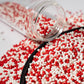 NIPEOR Edible Pearl Sprinkles for Cake Decorating - 2mm Matte White & Red, 130g/4.6oz, Perfect for Baking, Ice Cream, Cookies, Cupcakes