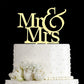 JIEEIN Mr and Mrs Cake Topper, Bride and Groom Sign, Mirror Gold Acrylic, 1 Count, Model NJ-0498