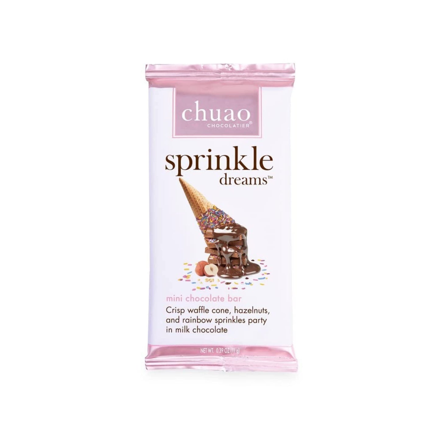 Chuao Chocolatier Sprinkle Dreams Milk Chocolate Mini Bars | Gourmet Chocolate Artisan European No Preservatives | For Gift Baskets, Christmas, Valentines Day, Gifts For Women, Men, Birthday, Thank You, Care Package | 24 Pack
