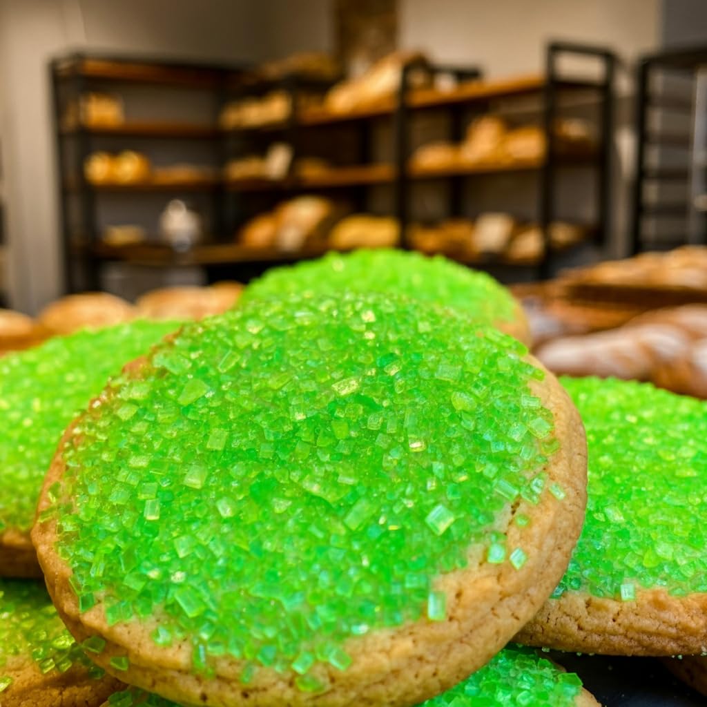 Bakerpan Sugar Sprinkles For Baking - 7 Ounce Lime Green Decorating Sugar Crystals For Cookies, Cake Pops, Ice Cream (Made In Us