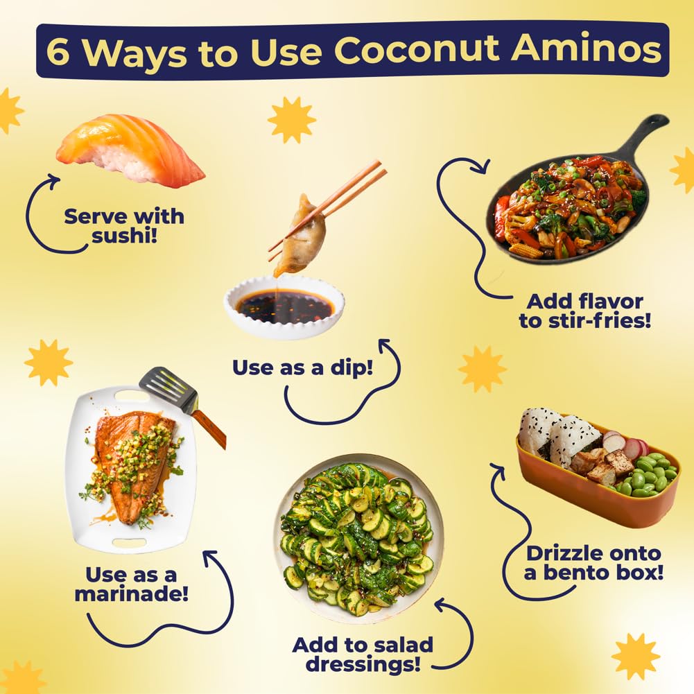 Coconut Secret Coconut Aminos - 8 Fl Oz - Low Sodium Soy Sauce Alternative, Low-Glycemic - Organic, Vegan, Non-Gmo, Gluten-Free,