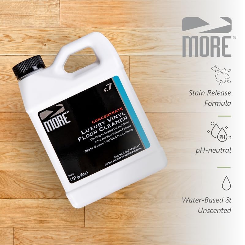 More Luxury Vinyl Floor Cleaner - Water-Based Surface Care Concentrate - For Kitchen And Bathroom Floors - Daily No-Rinse Cleane