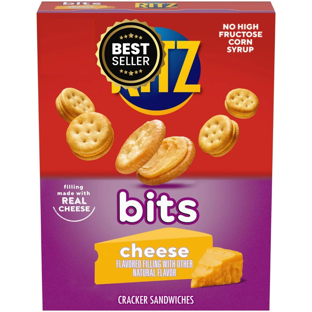 Deinum Rits Bits Cheese Cracker Sandwiches, 8.8 Oz, Includes Spoon, Snack Food