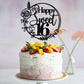 Rose Gold Glitter Happy Sweet 16 Cake Topper - Happy 16Th Birthday Cake Decor - Hello 16, Cheers To 16 Years Birthday Party Deco