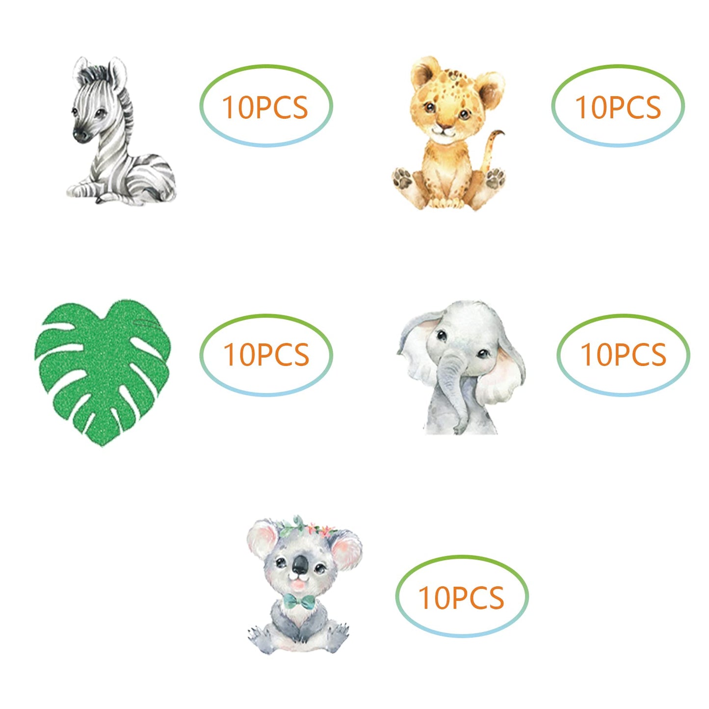 Fenghu 50Pcs Animal Cupcake Toppers For Jungle Safari Wild Birthday Party Decorations Supplies