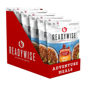 Readywise - Adventure Meal, Chili Mac With Beef, 15 Servings, Pack Of 6, Emergency Preparedness, Freeze Dried Food, Mre, Snack P