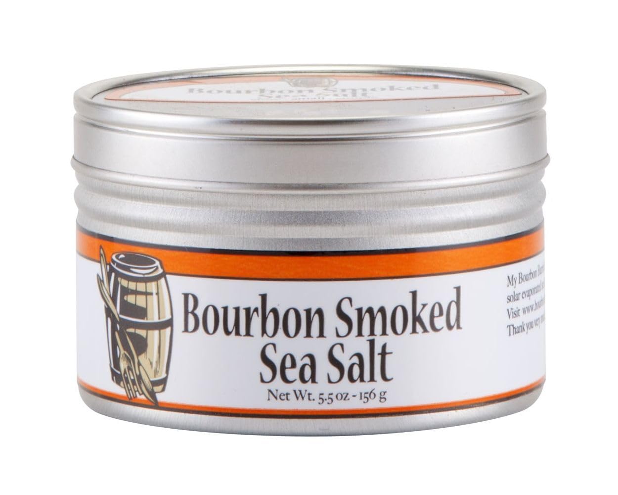 Bourbon Barrel Foods Bourbon Smoked Sea Salt, 5 Ounce, White, Model BBSSLTTC