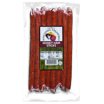 Gardners Wisconsin Cheese, Meat Sticks (1 Ounce Sticks, Pack of 8) - Honey Ham Flavor, Low Carb Snack, Does Not Require Refrige