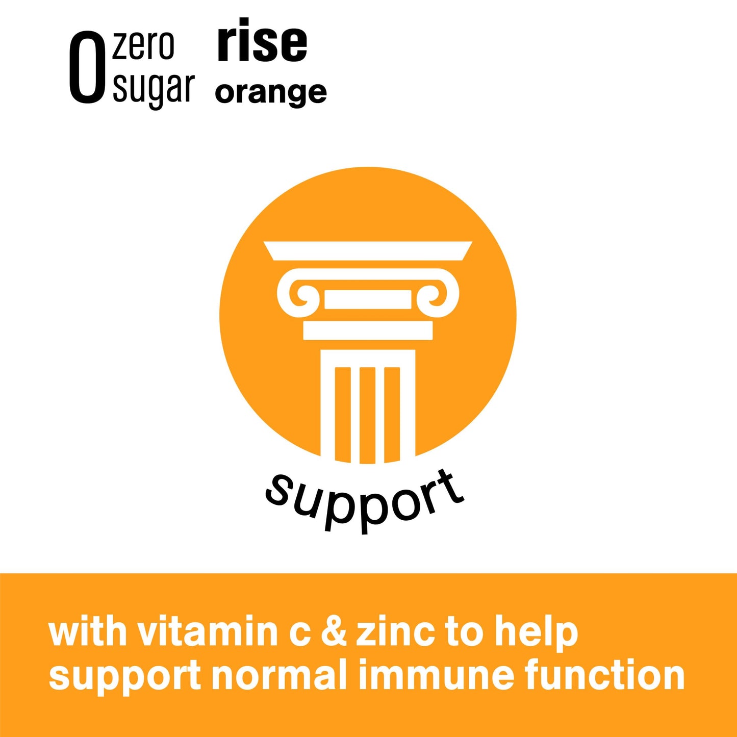 vitaminwater Zero Sugar Rise, Electrolyte Enhanced Orange Drink, 20 fl oz, 12 Pack - Refreshing Vitamin-Infused Hydration