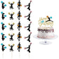21 piece set Cheerleader Happy birthday cake topper-Cheerleading gymnastics cupcake top hat -cheerleader gymnast girl cake selec
