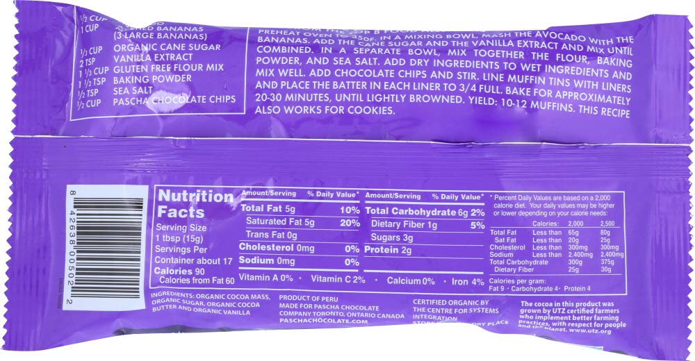 Pascha Chocolate Baking Chip, 85% Caca, 8.8 oz