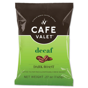Caf   Valet DECAF Dark Roast Single Serve Coffee Packets - 84 Count - For Use with Caf   Valet Single Serve Cofee Makers - Dispo