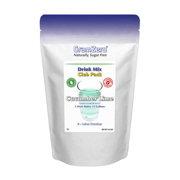 Gramzero Cucumber Lime Zero Calorie Sugar Free Drink Mix, Great For Nutrition Club Loaded Teas, Stevia Sweetened