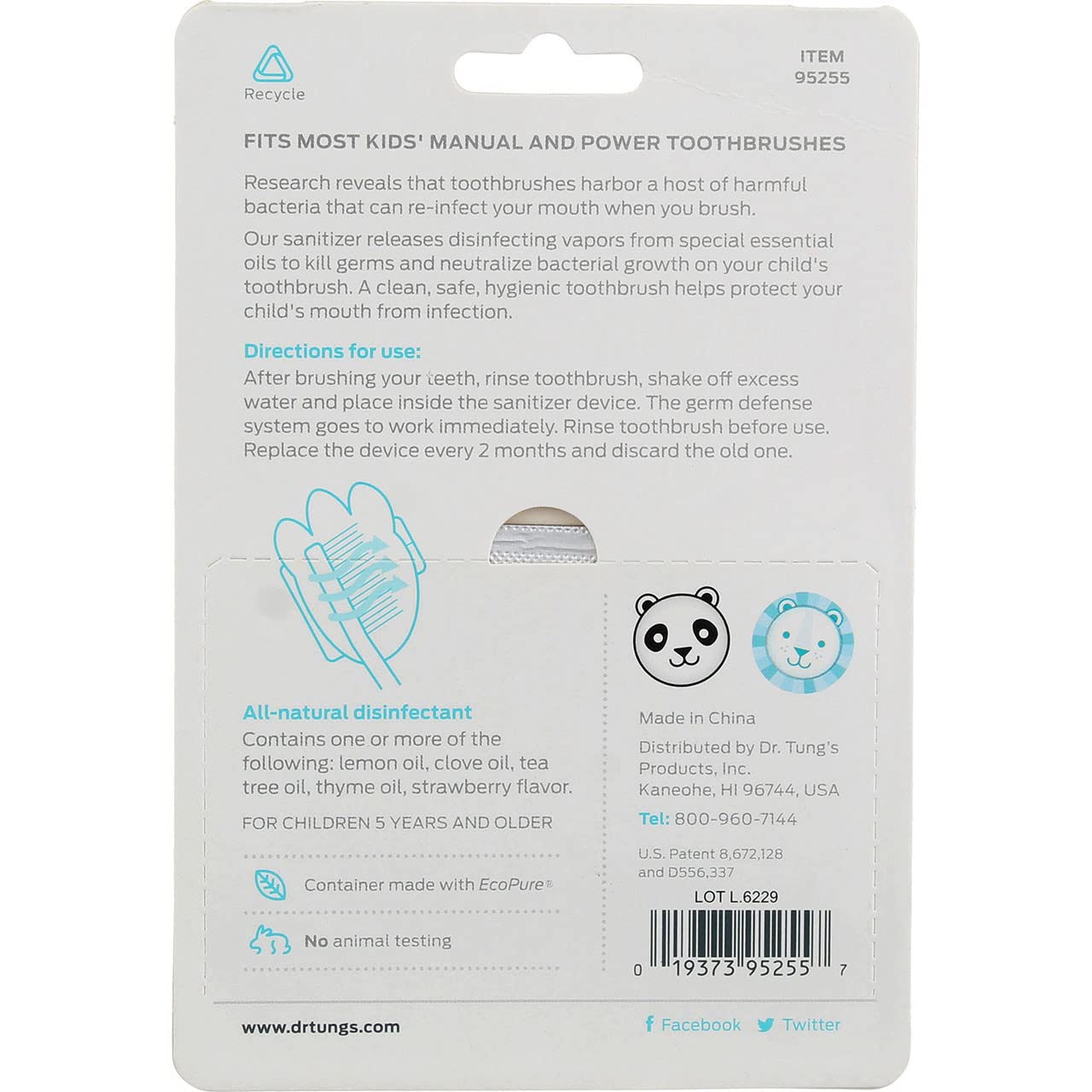 Dr. Tung'S Kids Snap-On-Toothbrush Protection 2 Ea (Color Vary) (Pack Of 12)