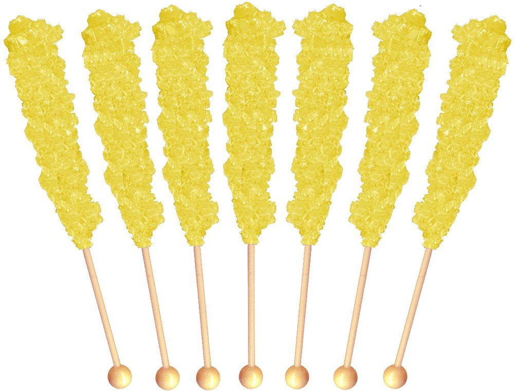 Buffalo Bills Banana (Yellow) Rock Candy On A Stick (12-Ct Cup Yellow Rock Candy Crystal Sticks)