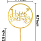 Happy Birthday Cake Toppers Gold, 18 Pcs Gold Happy Birthday Cake Topper, Acrylic Cake Decoration, Double-Sided Glitter Of Birth