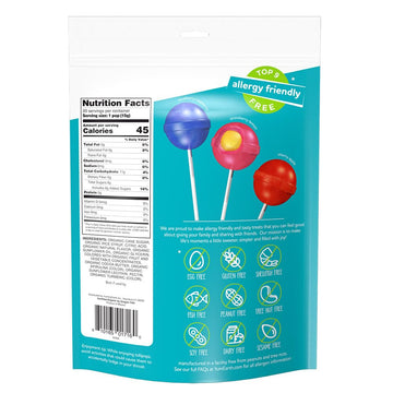 Yumearth Organic Duo Pops, Lollipops With Fruit Chew Centers - Allergy Friendly (Top 9 Free), No Artificial Dyes Or Flavors, Non