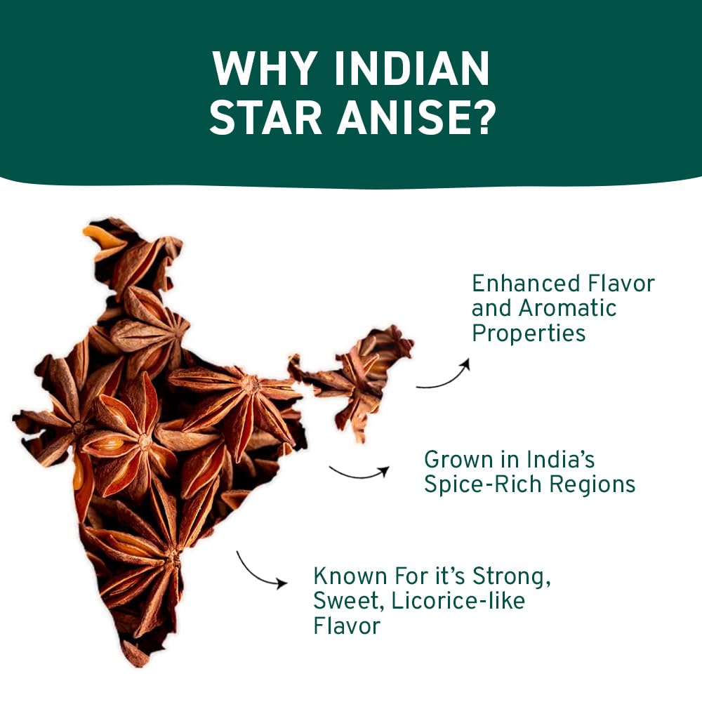 Spice Train Star Anise Whole (100G35Oz) Gluten Free, 100% Raw Whole Chinese Pods, Premium Quality, Direct From Source, Packed In