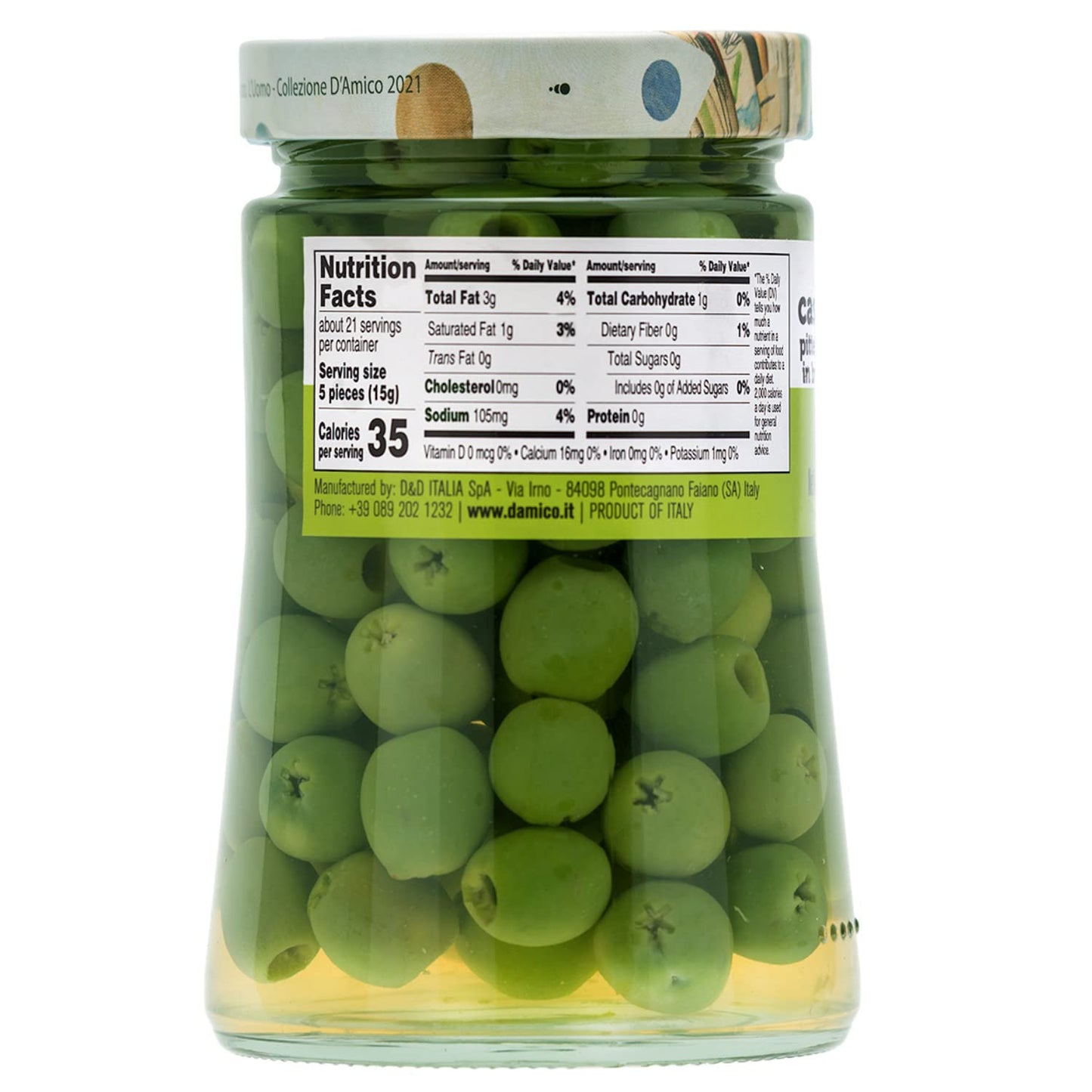 FRATELLI DAMICO Castelvetrano Green Olives, Premium Quality, 24 oz, Imported from Italy