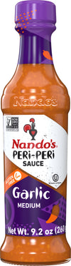 Nandos PERi PERi Garlic Sauce - Spicy Sauces, Seasoning or Marinade for Wings, Meat, Fish or Veg - Non-GMO, No MSG, Gluten Free 