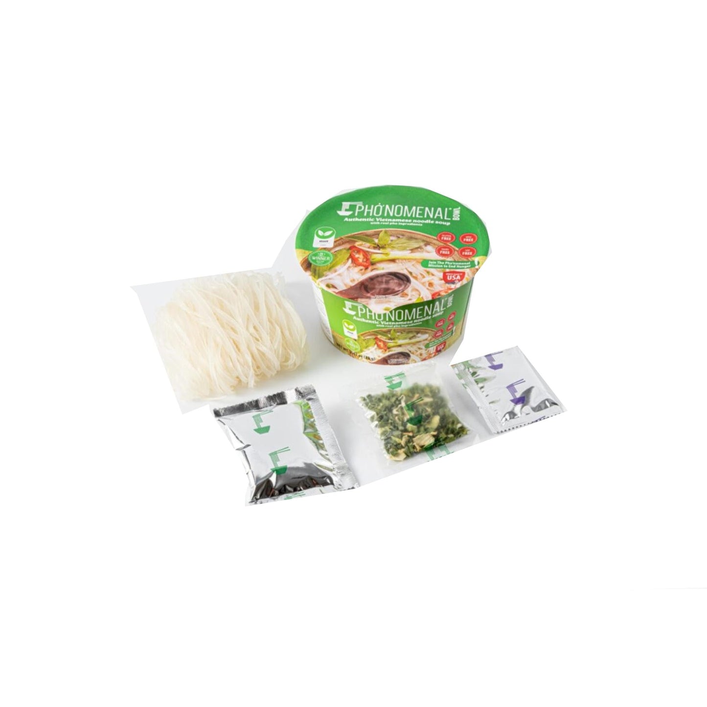 Phonomenal Bowl Instant Pho Noodles Gluten Free Low Sodium Vietnamese Vegetable Soup No Msg Authentic Family Recipe Non Gmo No S