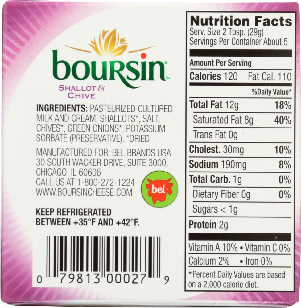 Boursin Shallot and Chive Cheese Spread, 5.2 Ounce -- 6 per case.