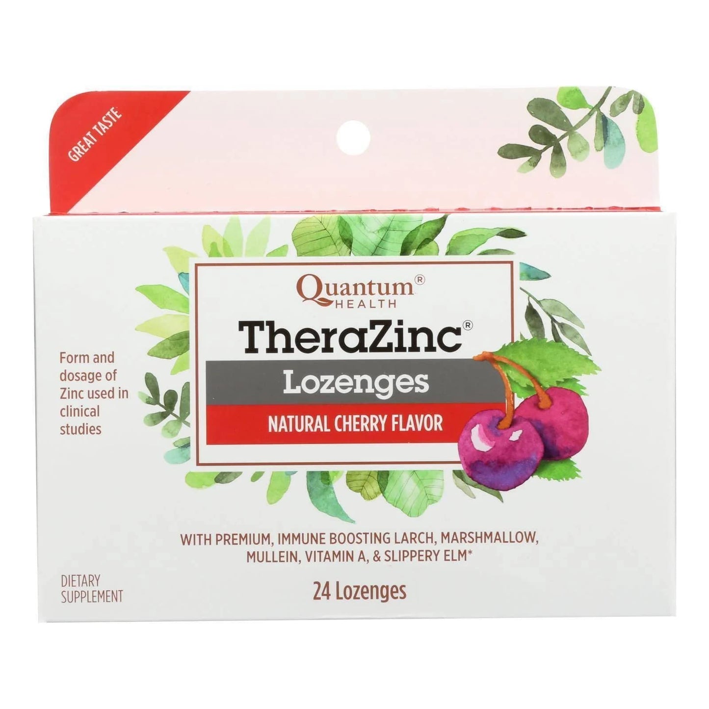 Quantum Health Cherry Zinc Lozenges, 24 CT