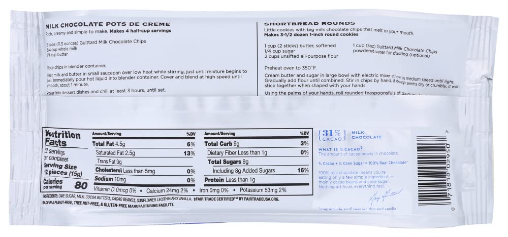 Guittard Baking Chips, Milk Chocolate, 11.5 oz
