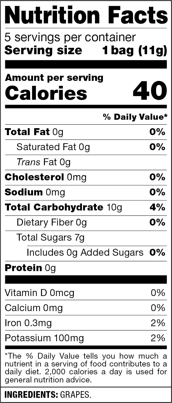 Harvest Snaps Kids Crispy Fruit Snack Bags (6 Pouches Of 5 Snack Bags) (Crispy Grapes)