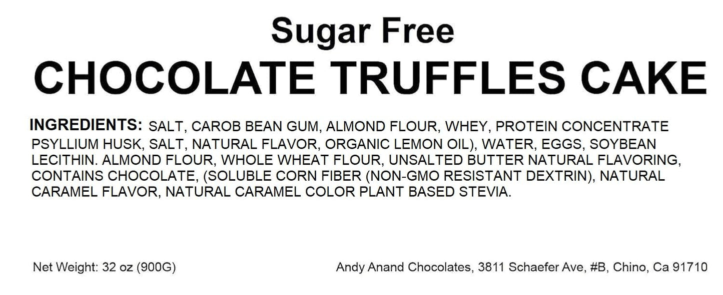 Andy Anand Sugar Free Chocolate Truffle Cake 9 - Handcrafted, Amazingly Delicious, Unique Flavor, No Artificial Preservatives - Perfect For Women Men And Kids Elegant Gift Box (2 Lb)