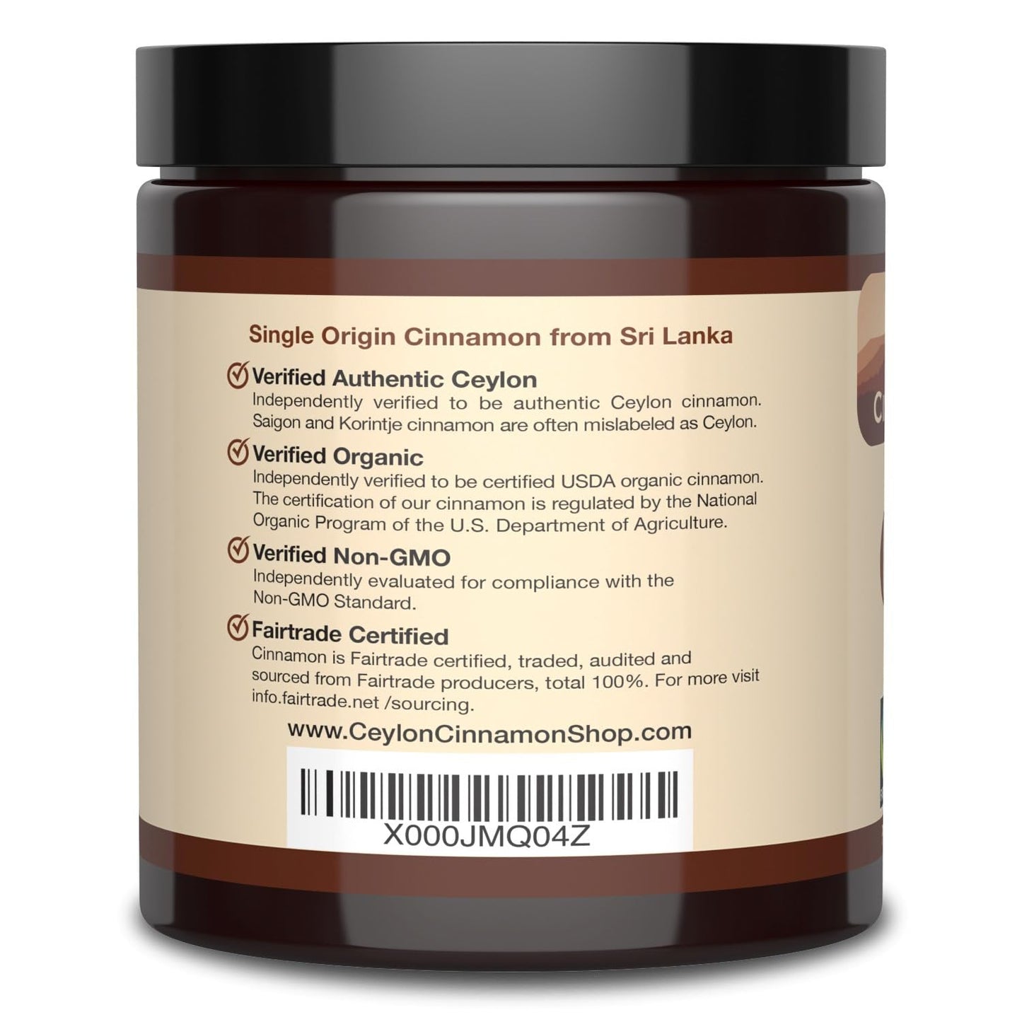 Ceylon Cinnamon Shop Organic Ceylon Cinnamon Powder, 100% Certified, 8 Ounce, Premium Quality Spice for Baking and Cooking