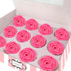 Confect Hot Pink Edible Roses - 12 Pack for Cake & Cupcake Decorating - Vegan, Gluten-Free Floral Toppers for Desserts, Nut-Free