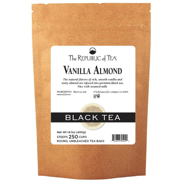 The Republic Of Tea — Vanilla Almond Black Tea Bulk, 250 Bulk Tea Bags, Naturally Caffeinated