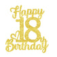 18 Birthday Cake Toppers-Gold Glitter, 18Th Cake Topper For Boy,18 Cake Topper For Girl, 18Th Birthday Decorations,18Th Birthday