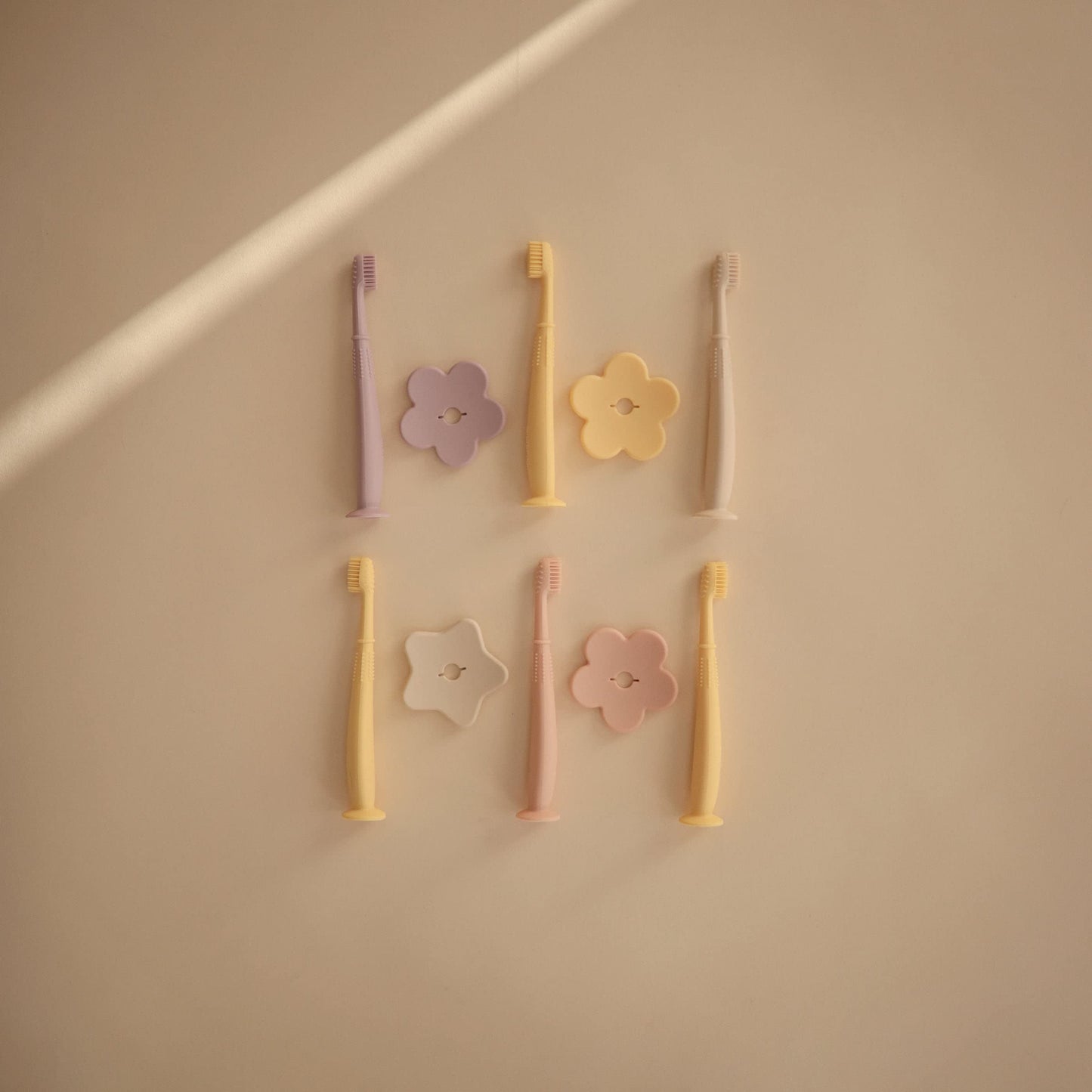 Mushie Flower Toddler Training Toothbrush (Blush)