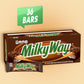 Milky Way Full Size Candy Bars, Milk Chocolate, 1.84 oz, Bulk Pack of 36