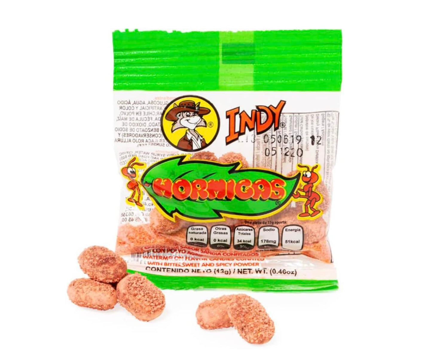 2 Packs - Hormigas Watermelon Flavor Mexican Candies Confited With Spicy Powder 24 Pcs
