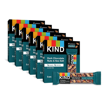 KIND Bars Dark Chocolate Nuts and Sea Salt, Gluten Free, Low Sugar, 36 Count