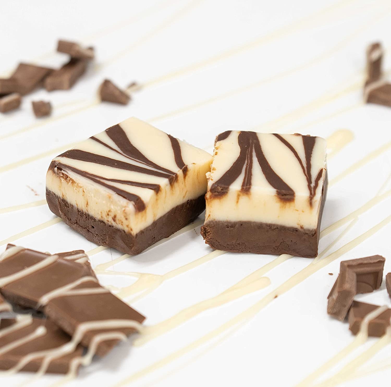 Valley Fudge Chocolate Vanilla Swirl Artisan Fudge, One Pound Package, Gourmet Candy